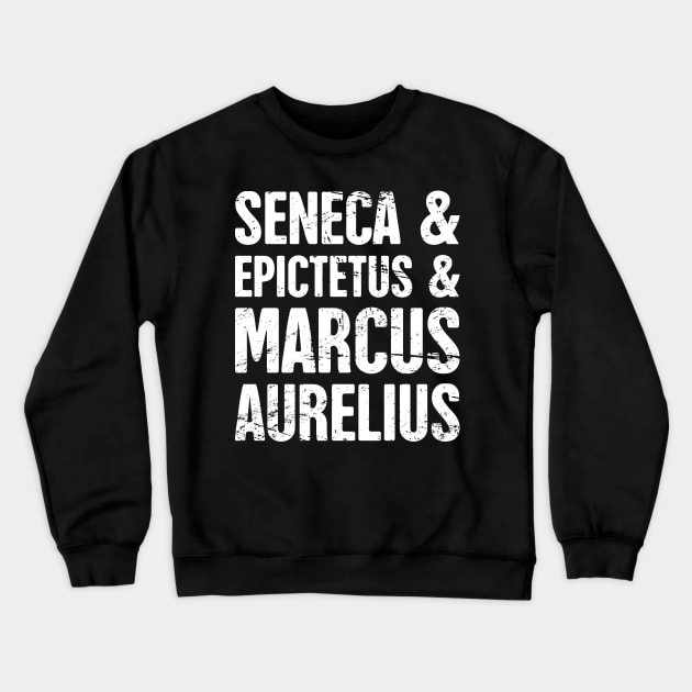 Famous Stoics | Stoicism Design Crewneck Sweatshirt by MeatMan